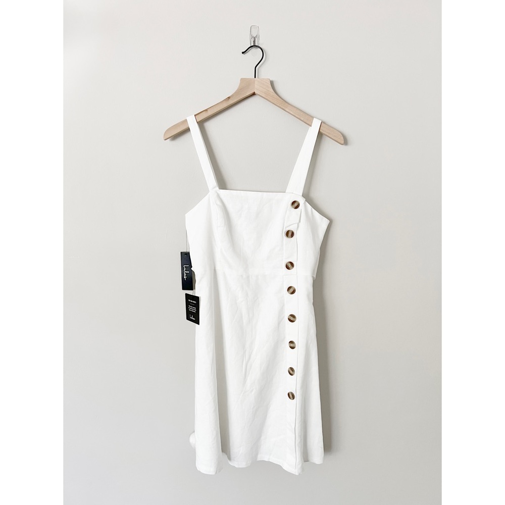 Lulus Louetta White Button-Down Mini Dress